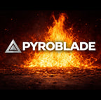 Pyroblade Apex stormlighter med ekstrem blå jet-flamme i mørke omgivelser, viser høy temperatur på opptil 1300°C og stormsikker